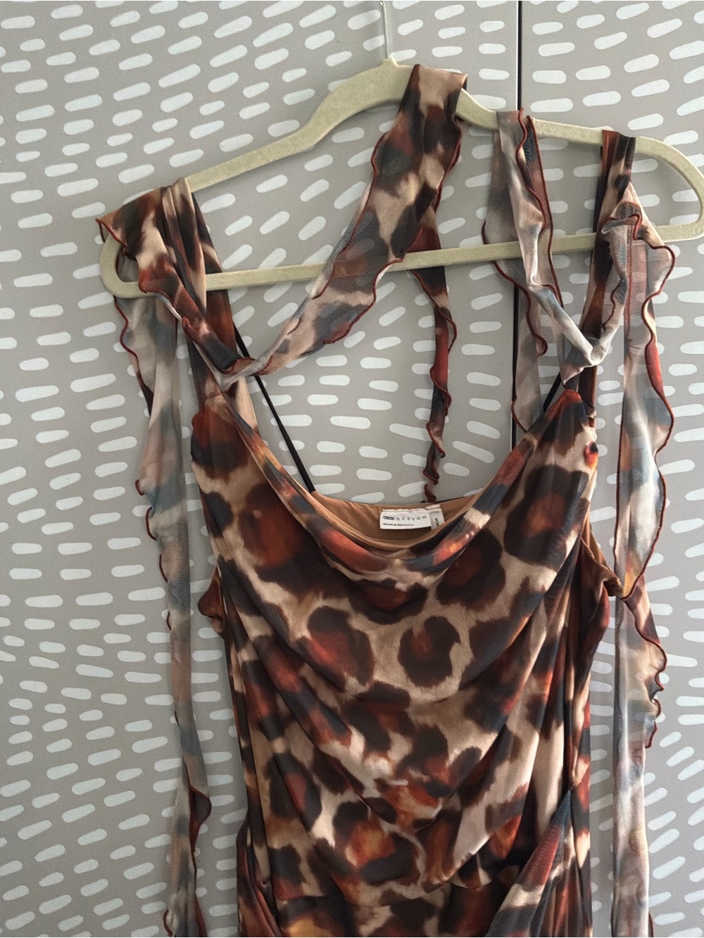 ASOS Design Leopard Print Slip Maxi Dress - US size 14 - Picture 5 of 7
